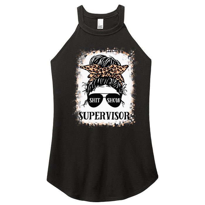 Shit Show Supervisor Casual Messy Bun Bleached Women’s Perfect Tri Rocker Tank