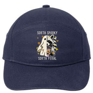 Sorta Spooky Sorta Feral Raccoon Halloween Feral 7-Panel Snapback Hat