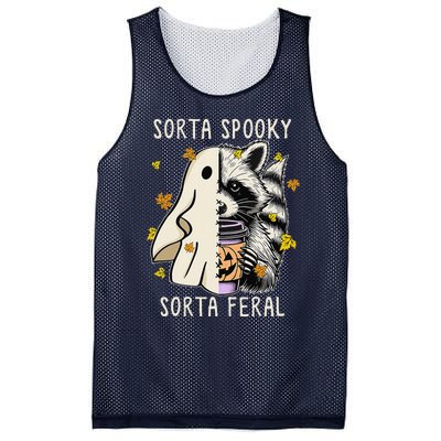 Sorta Spooky Sorta Feral Raccoon Halloween Feral Mesh Reversible Basketball Jersey Tank