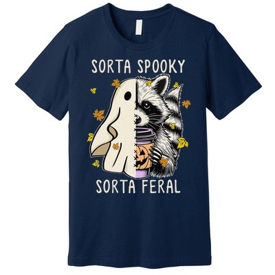 Sorta Spooky Sorta Feral Raccoon Halloween Feral Premium T-Shirt