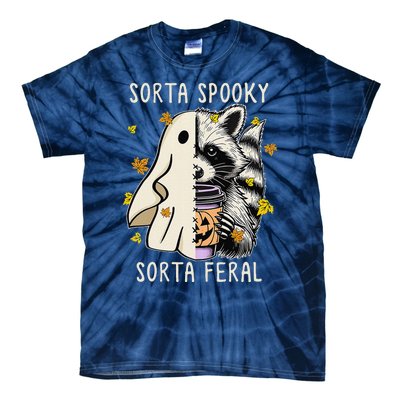 Sorta Spooky Sorta Feral Raccoon Halloween Feral Tie-Dye T-Shirt