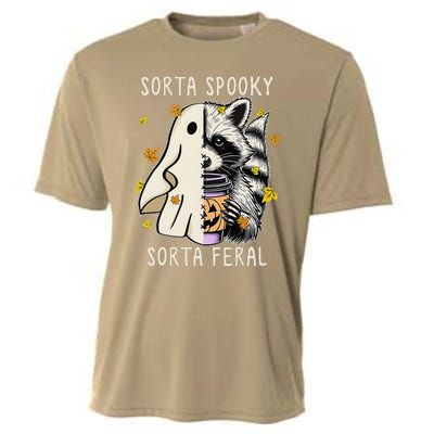 Sorta Spooky Sorta Feral Raccoon Halloween Feral Cooling Performance Crew T-Shirt