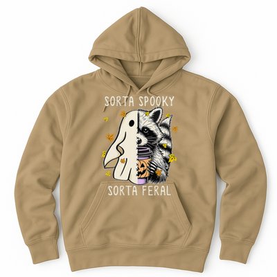 Sorta Spooky Sorta Feral Raccoon Halloween Feral Hoodie