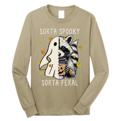 Sorta Spooky Sorta Feral Raccoon Halloween Feral Long Sleeve Shirt