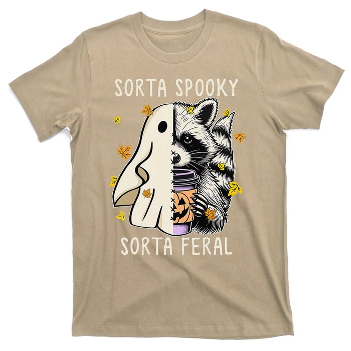 Sorta Spooky Sorta Feral Raccoon Halloween Feral T-Shirt