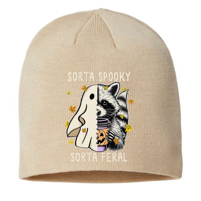 Sorta Spooky Sorta Feral Raccoon Halloween Feral Sustainable Beanie