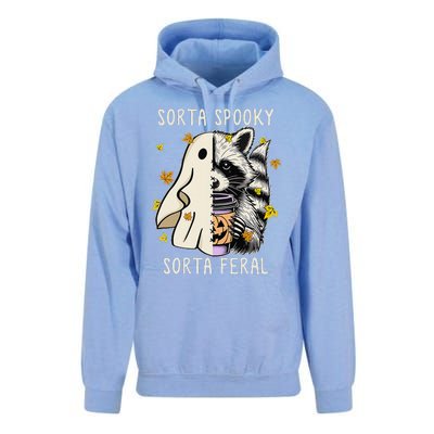 Sorta Spooky Sorta Feral Raccoon Halloween Feral Unisex Surf Hoodie