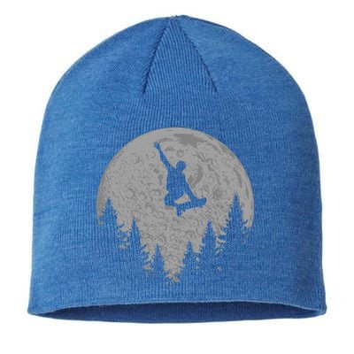 Skater Skateboard Stunt Moon Skater Gift Funny Gift Sustainable Beanie