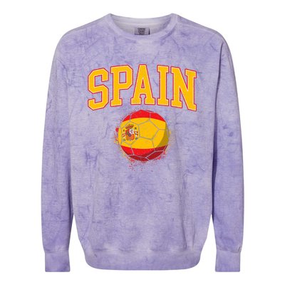 Spain Spanish Soccer Football Tournament Game Colorblast Crewneck Sweatshirt