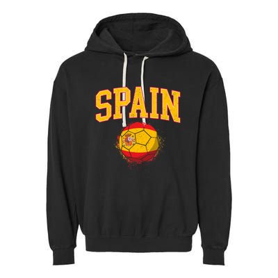 Spain Spanish Soccer Football Tournament Game Garment-Dyed Fleece Hoodie