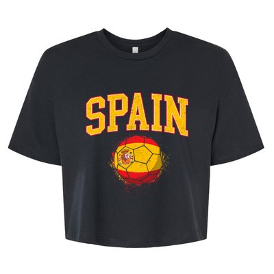 Spain Spanish Soccer Football Tournament Game Bella+Canvas Jersey Crop Tee