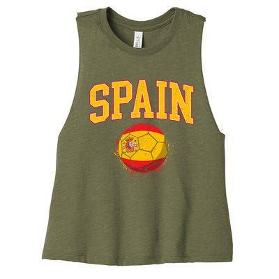 Spain Spanish Soccer Football Tournament Game Women's Racerback Cropped Tank