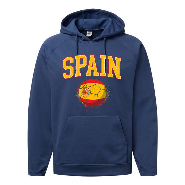 Spain Spanish Soccer Football Tournament Game Performance Fleece Hoodie