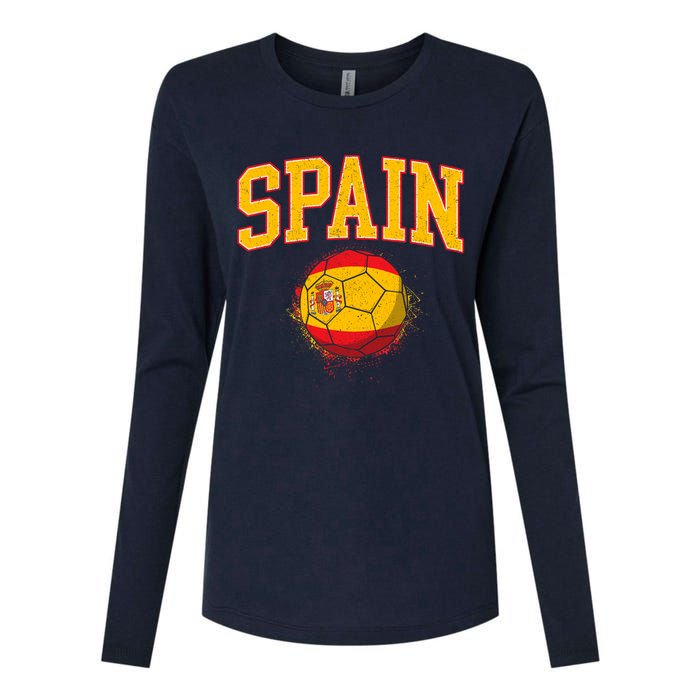 Spain Spanish Soccer Football Tournament Game Womens Cotton Relaxed Long Sleeve T-Shirt