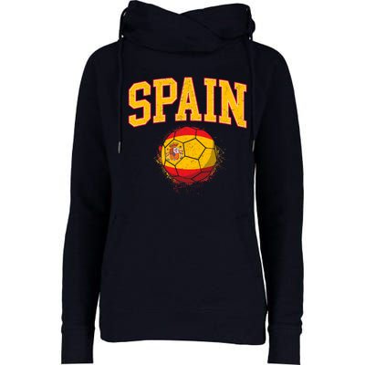 Spain Spanish Soccer Football Tournament Game Womens Funnel Neck Pullover Hood