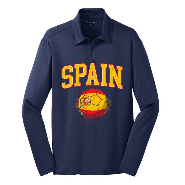 Spain Spanish Soccer Football Tournament Game Silk Touch Performance Long Sleeve Polo