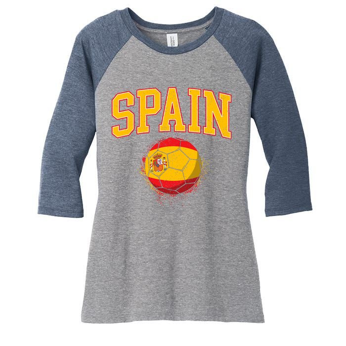 Spain Spanish Soccer Football Tournament Game Women's Tri-Blend 3/4-Sleeve Raglan Shirt