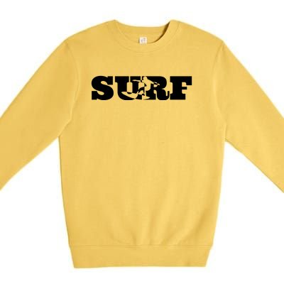 Surf Surfing Surfboard Beach Summer Premium Crewneck Sweatshirt