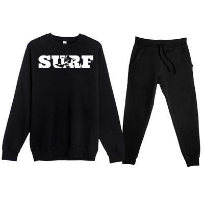 Surf Surfing Surfboard Beach Summer Premium Crewneck Sweatsuit Set