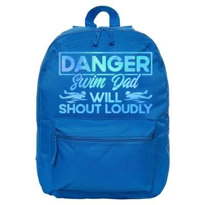 Swimming Swimmer Swim Dad Will Shout Loudly Watercolor Gift 16 in Basic Backpack