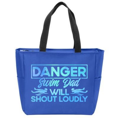 Swimming Swimmer Swim Dad Will Shout Loudly Watercolor Gift Zip Tote Bag