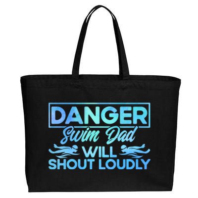 Swimming Swimmer Swim Dad Will Shout Loudly Watercolor Gift Cotton Canvas Jumbo Tote