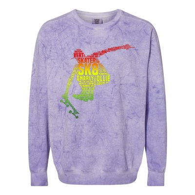 Skateboard Skater Slang Retro Skaterboarding Colorblast Crewneck Sweatshirt