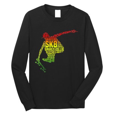 Skateboard Skater Slang Retro Skaterboarding Long Sleeve Shirt