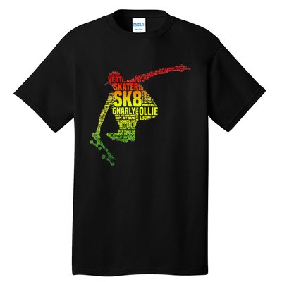 Skateboard Skater Slang Retro Skaterboarding Tall T-Shirt