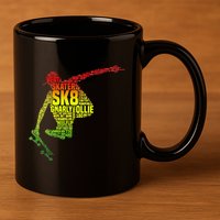 Skateboard Skater Slang Retro Skaterboarding 11oz C Handle Ceramic Mug