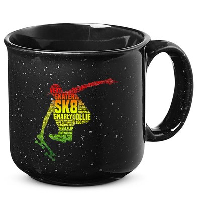 Skateboard Skater Slang Retro Skaterboarding 15oz Campfire Ceramic Mug