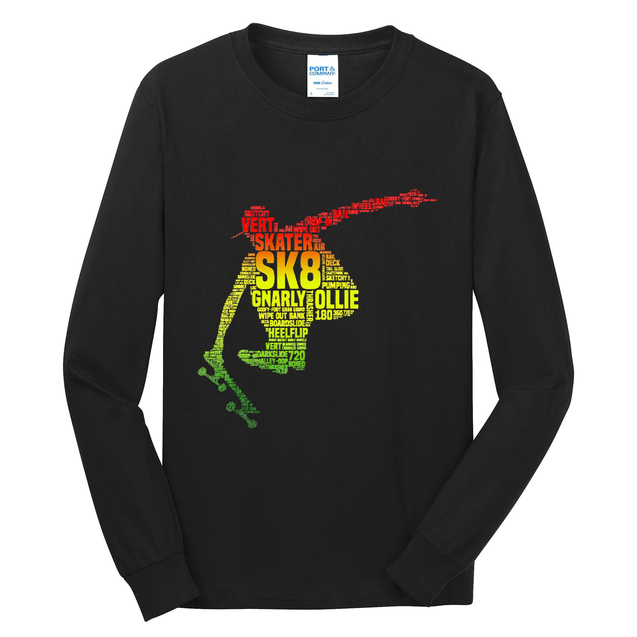 Skateboard Skater Slang Retro Skaterboarding Tall Long Sleeve T-Shirt