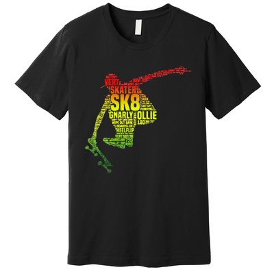 Skateboard Skater Slang Retro Skaterboarding Premium T-Shirt