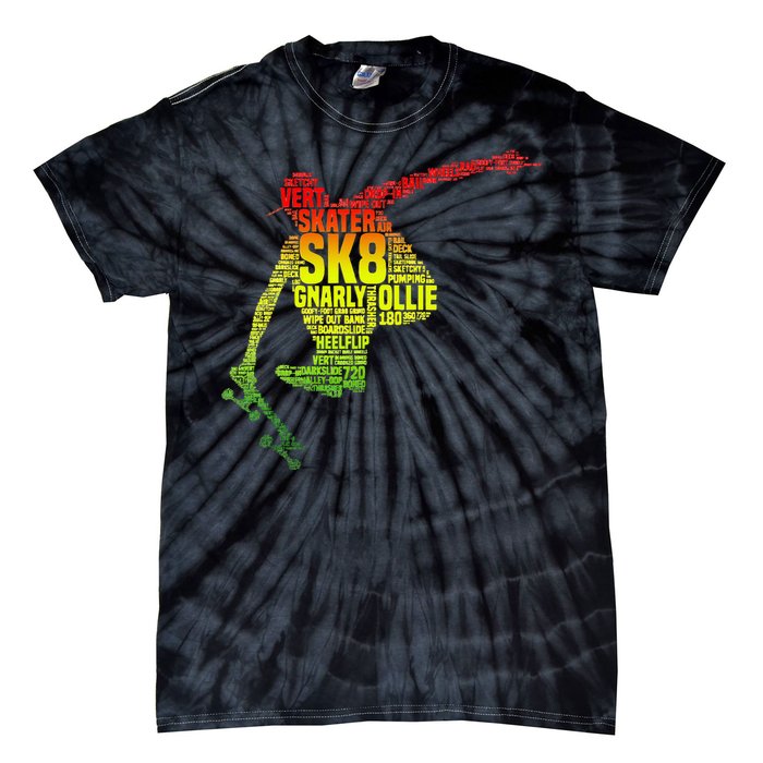 Skateboard Skater Slang Retro Skaterboarding Tie-Dye T-Shirt