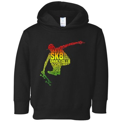 Skateboard Skater Slang Retro Skaterboarding Toddler Hoodie