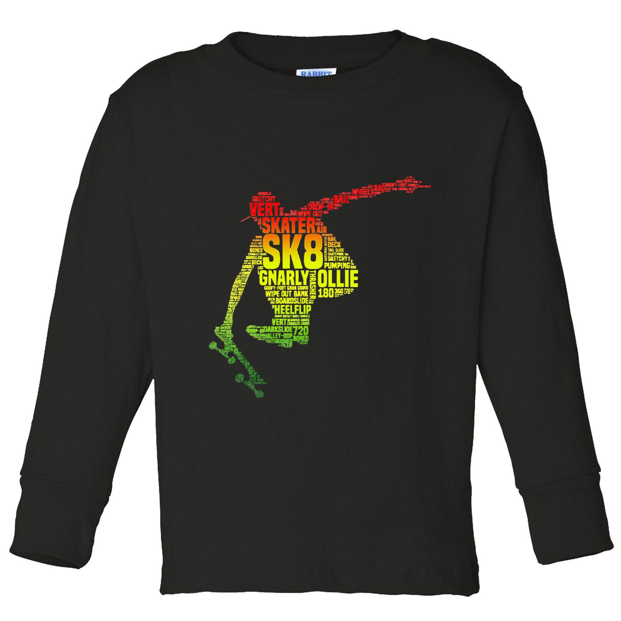 Skateboard Skater Slang Retro Skaterboarding Toddler Long Sleeve Shirt