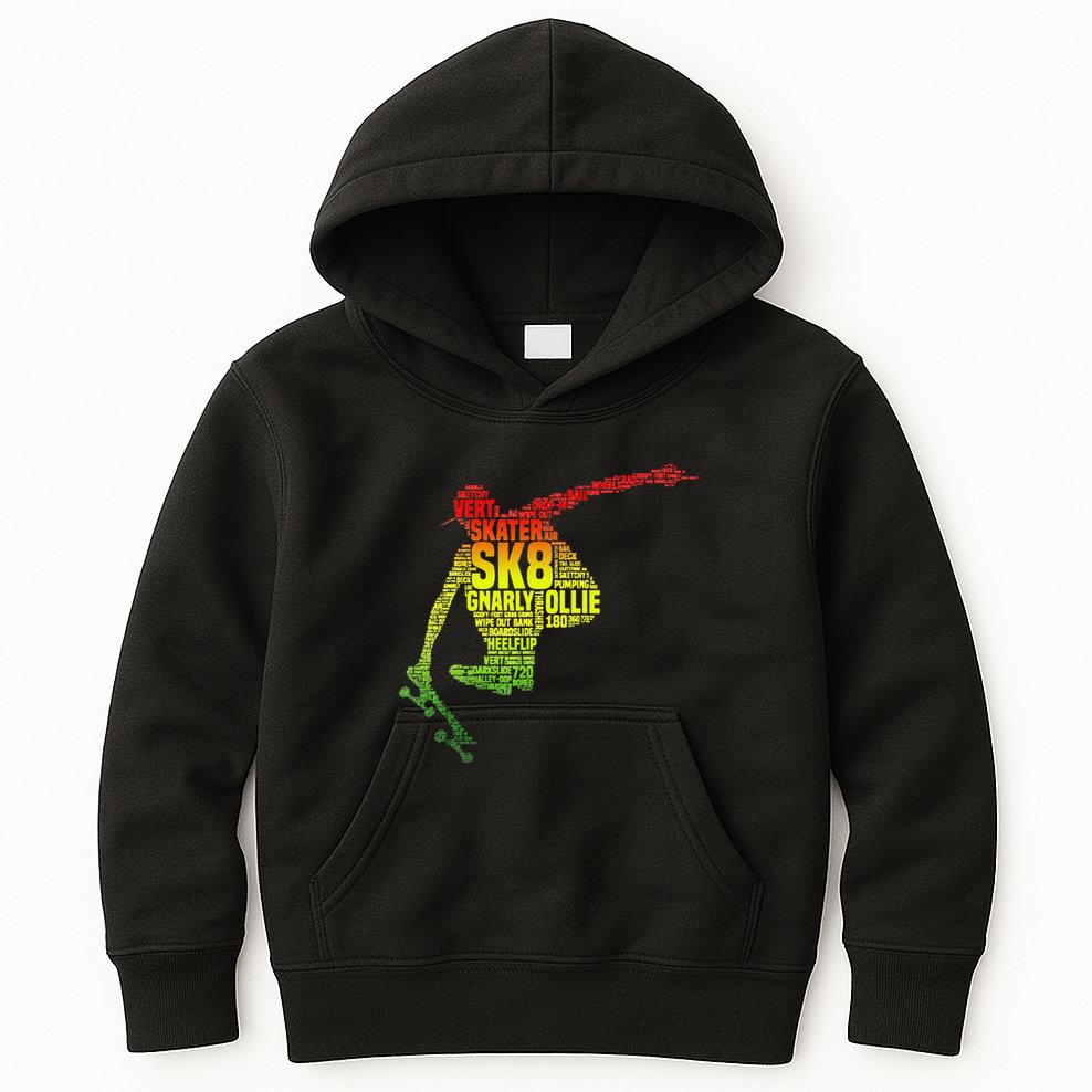 Skateboard Skater Slang Retro Skaterboarding Kids Hoodie