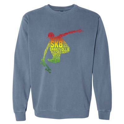 Skateboard Skater Slang Retro Skaterboarding Garment-Dyed Sweatshirt