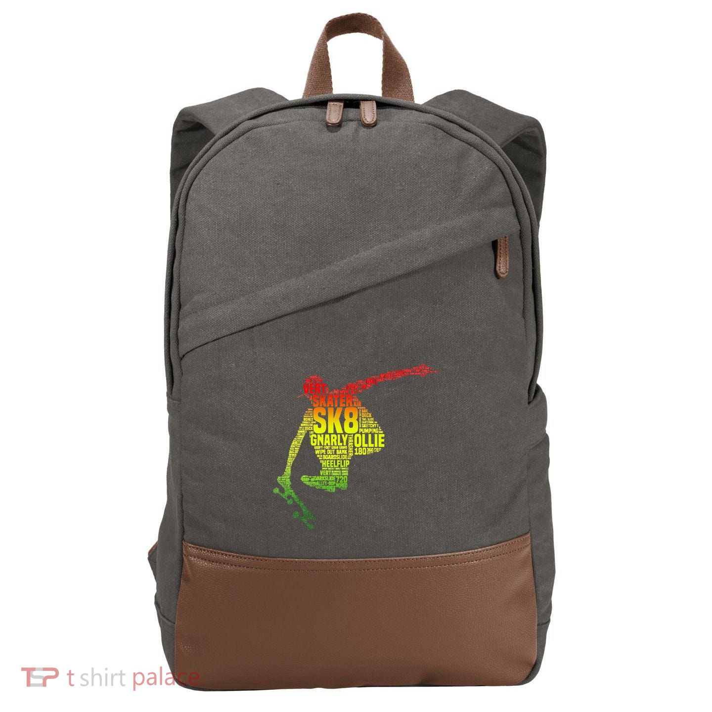 Skateboard Skater Slang Retro Skaterboarding Cotton Canvas Backpack