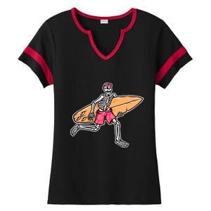 Skull Surfer Ladies Halftime Notch Neck Tee