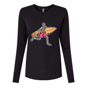 Skull Surfer Womens Cotton Relaxed Long Sleeve T-Shirt