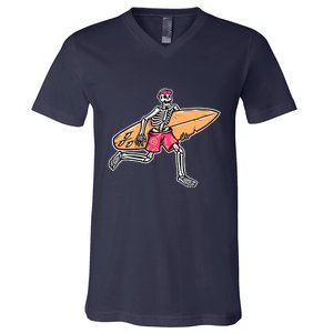 Skull Surfer V-Neck T-Shirt