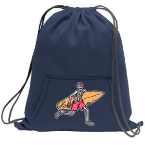 Skull Surfer Sweatshirt Cinch Pack Bag