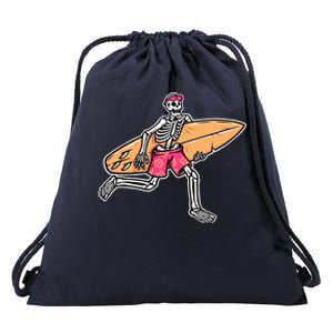 Skull Surfer Drawstring Bag