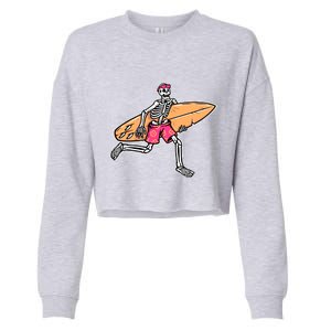 Skull Surfer Cropped Pullover Crew