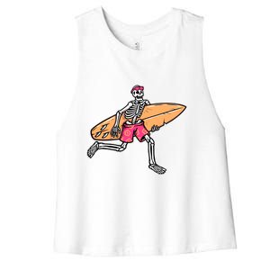 Skull Surfer Women's Racerback Cropped Tank