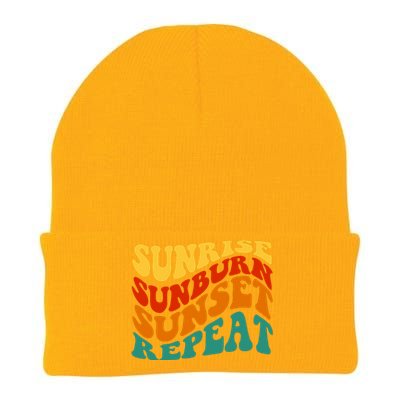 Sunrise Sunburn Sunset Repeat Retro Summer Knit Cap Winter Beanie