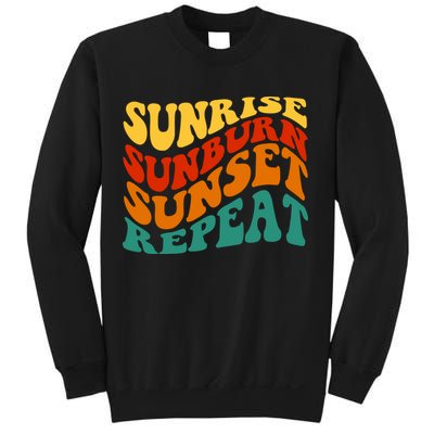 Sunrise Sunburn Sunset Repeat Retro Summer Sweatshirt