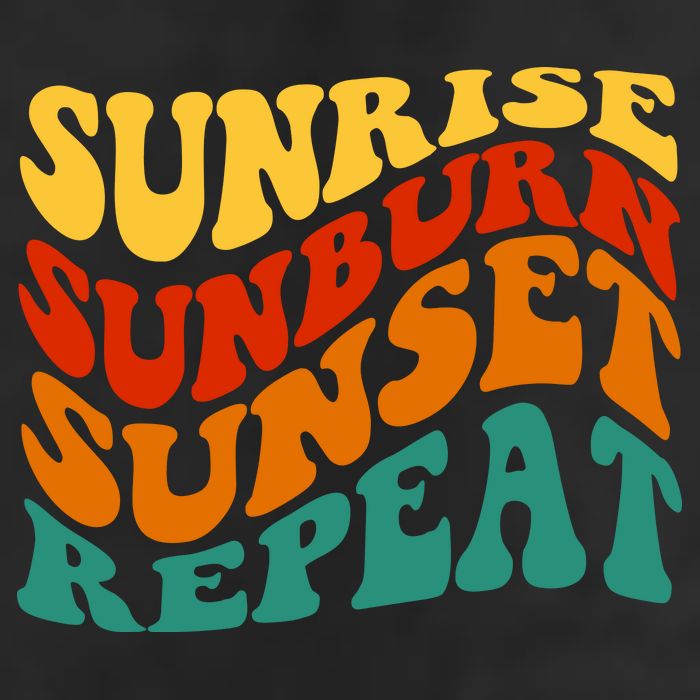 Sunrise Sunburn Sunset Repeat Retro Summer Adult Drive Performance Visor