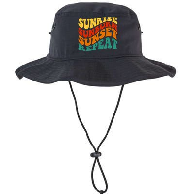 Sunrise Sunburn Sunset Repeat Retro Summer Bucket Hat